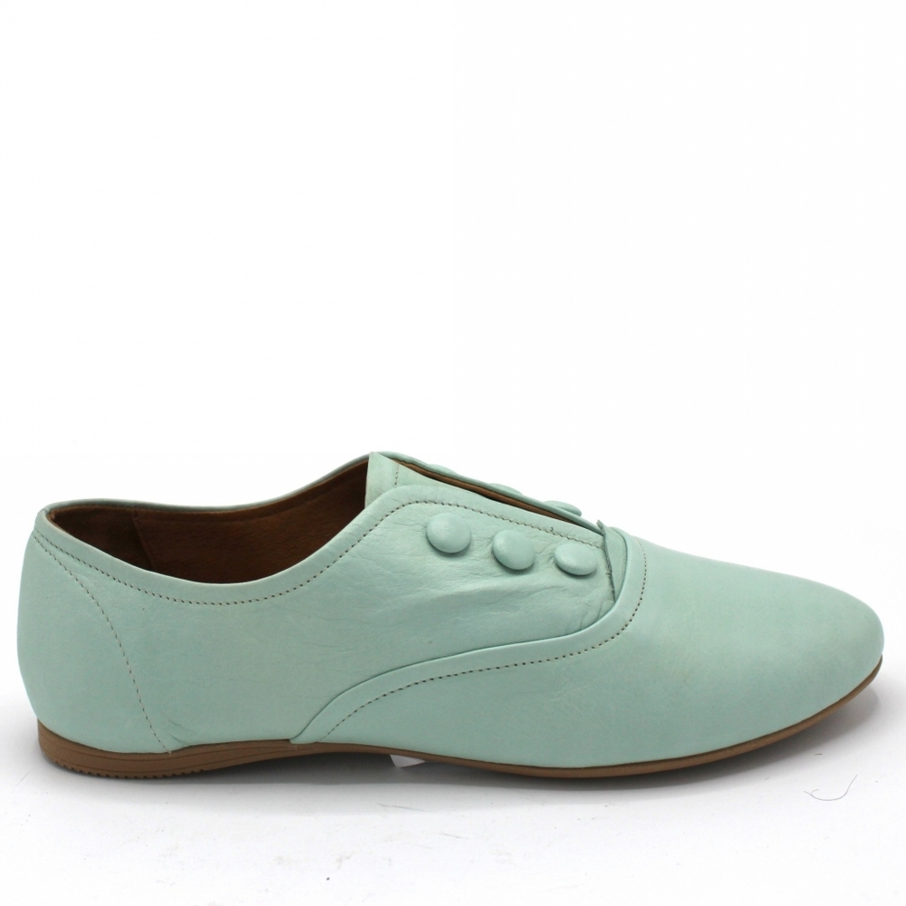Miz mooz kaia sage/seafoam green leather Oxford flats